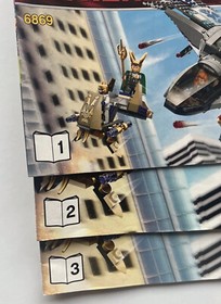 Lego Marvel Super Heroes #6869 Quinjet Aerial Battle 3 Book Instruction Set