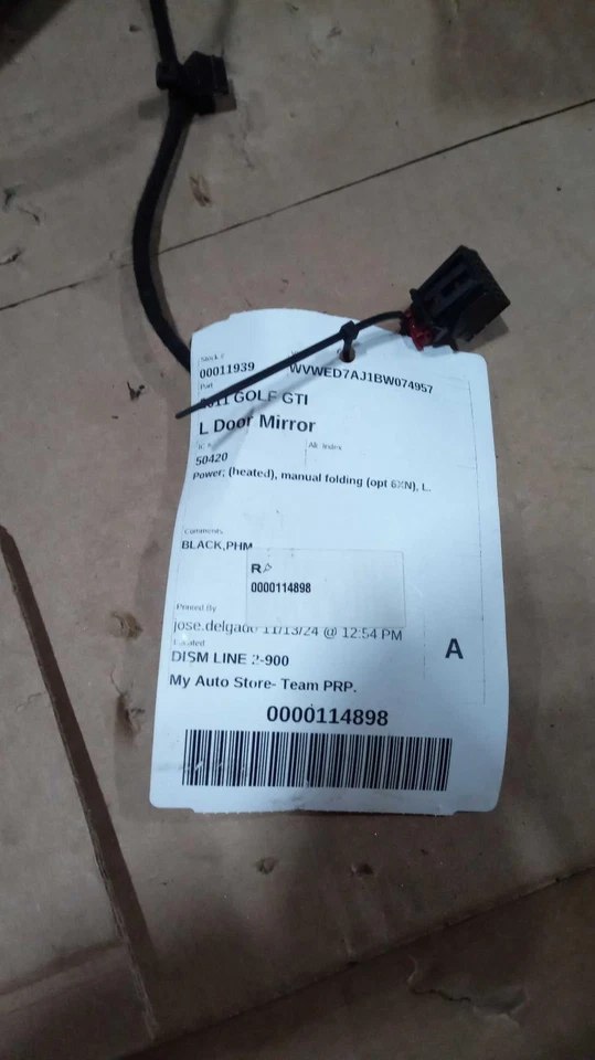 Espejo retrovisor de puerta izquierdo usado se adapta a: Volkswagen Golf GTI 2011 Power exc. City Htbk calefacción Foto 2 de 4