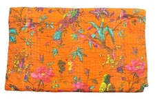 indian Hand Block Print Kantha Quilt Cotton Bedding Bedspread Quilt Throw