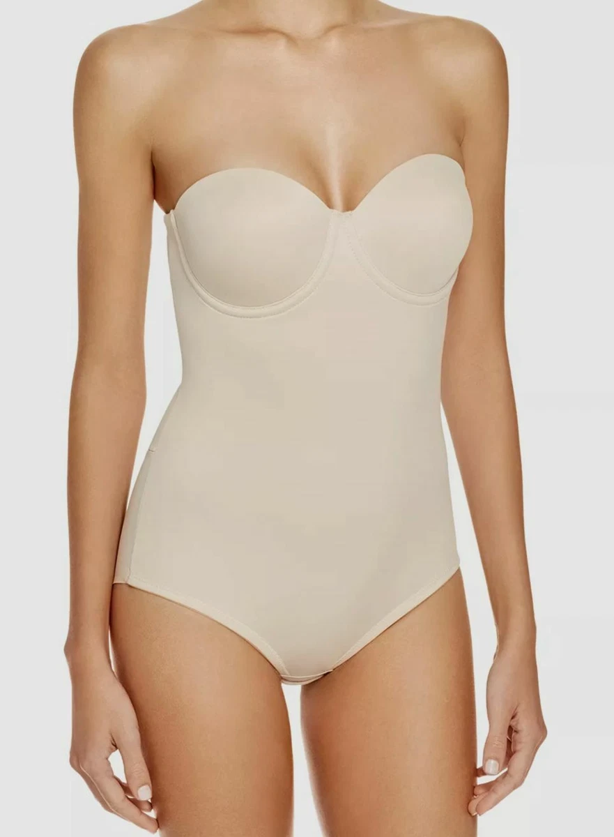 $89 TC Women's Beige Strapless Control Convertible Shapewear Bodysuit Size  36D