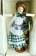Franklin Mint Heirloom Doll The Lavender Girl 16" Porcelain MIB