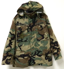 VTG US MILITARY ISSUE Field Coat Jacket MENS SMALL SHORT Woodland Camo ARMY