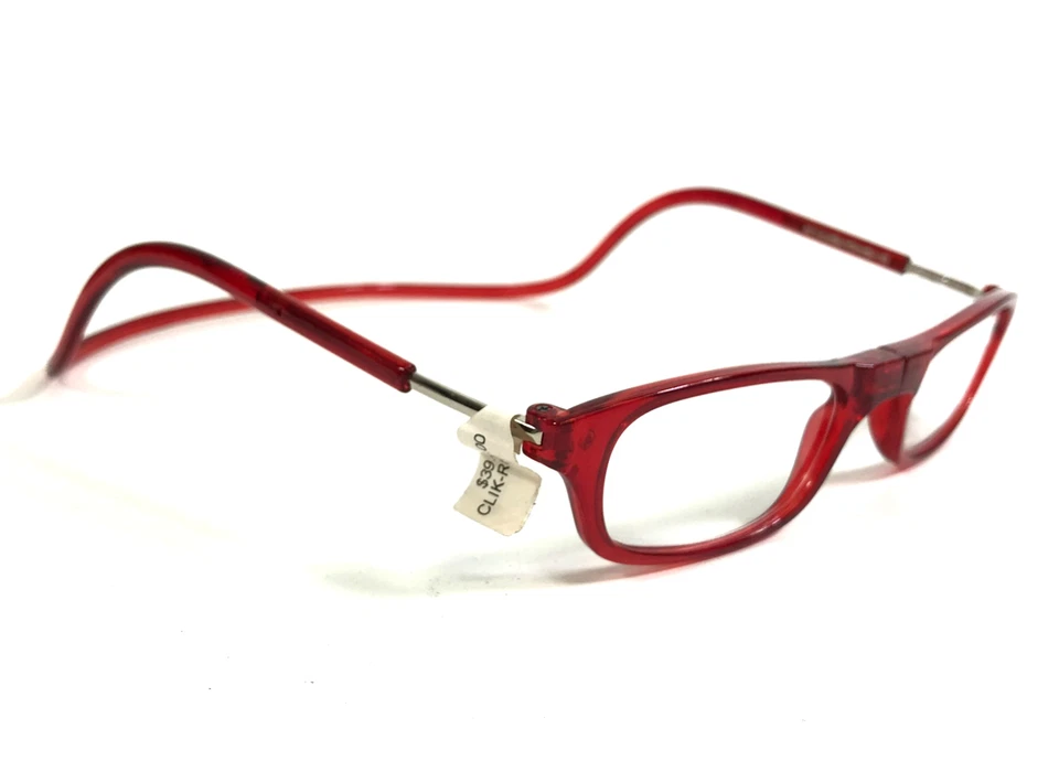 CliC Magnetic Reading Eyeglasses Glasses +1.00 RED Oval Full Rim 50-23 - Image 3 of 4