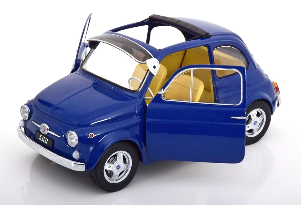 KK Scale 1:12 FIAT 500 F CUSTOM BLUE 1968 CON VISIERA PARASOLE E CERCHI ABARTH - Immagine 3 di 4