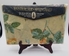 NOS VTG Wondercale by Springmaid Twin Fitted Sheet Roses Floral Print Farmhouse