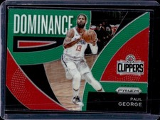 2021-22 Panini Prizm Paul George Dominance Prizm Green #7 Clippers