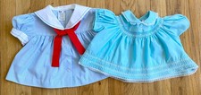 Vintage 80s Baby Girl's Dresses 18 Months Set of 2 Smocked/Nautical Cotton
