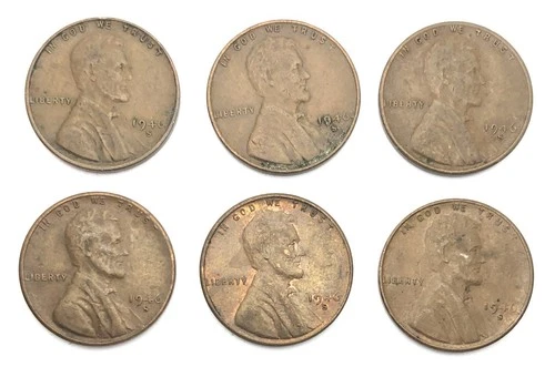 1946-S  LINCOLN  CENTS - 6 coin lot - all S          Combined shipping available