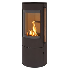 H&M Kaminofen EVO 2.1 Stahl Braun Schwedenofen rund groß 7kw Holzofen Kamin