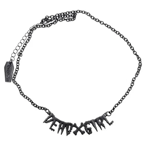 Kreepsville 666 Dead Girl Black Text Pendant Necklace Goth Horror Punk NWT - product listing photo
