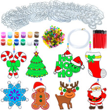 24 Sets Christmas Craft Kits DIY Window Paint Art Suncatchers Assorted Sun Catch