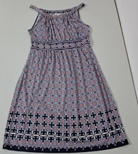 Max Studio Dress  Blue Boho Floral Maxi Long Sleeveless Size Medium MSPR $98