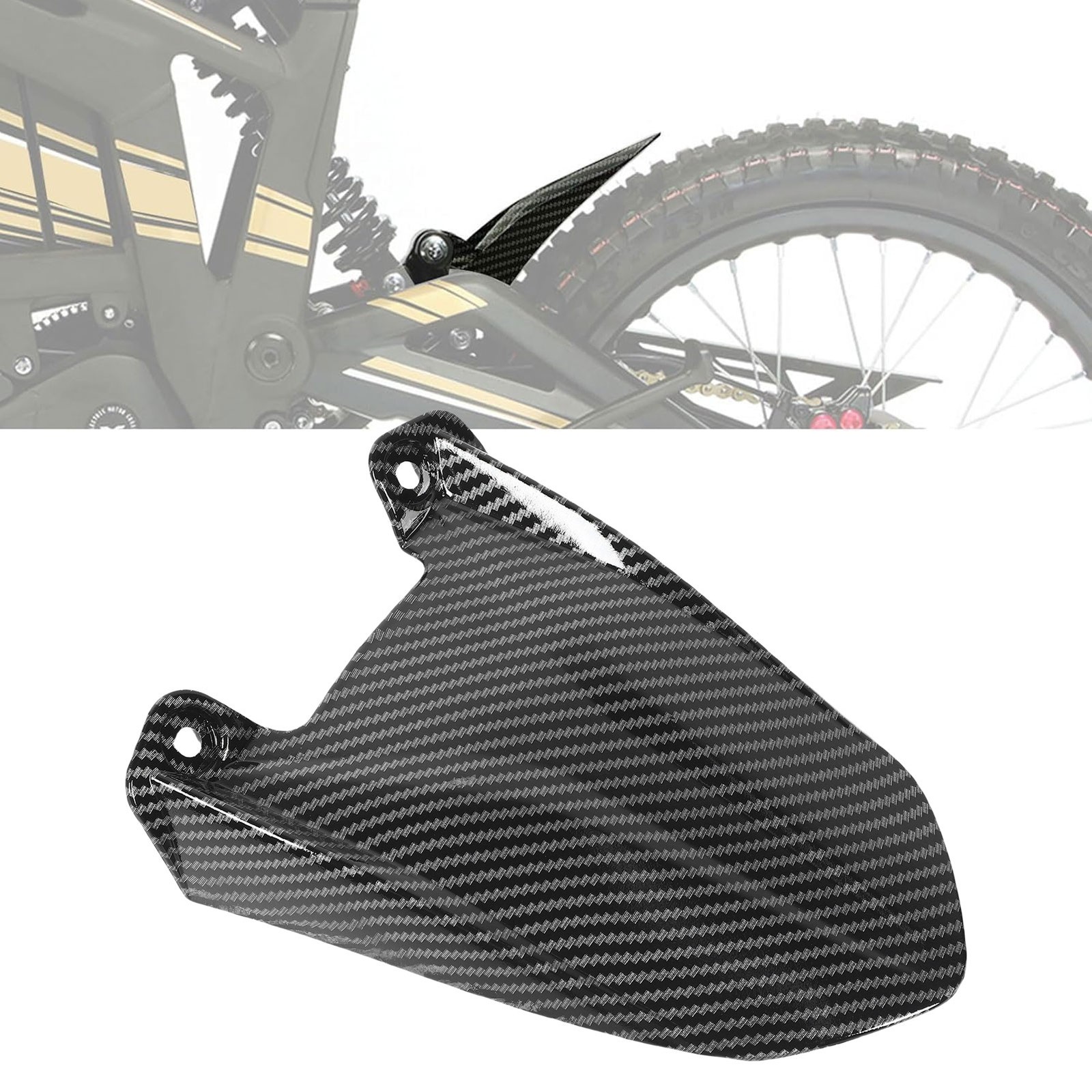 Motorcycle Rear Mudguard Protector Carbon Fiber Pattern Dirt Bike Mud Guard