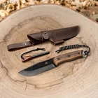 Carbon Steel Bushcraft Knife with Ferro Rod and Leather Sheath BeaverCraft BSH4F