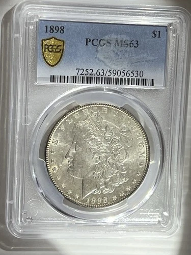 1898 Morgan Silver Dollar PCGS MS-63 Blast White and Lusterous