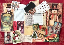 #25 -25pcs CHRISTMAS JUNK JOURNAL FLAT STICKER KIT SUPPLIES