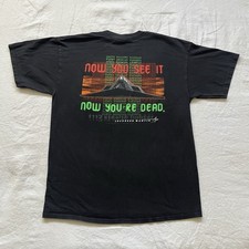 F117 Stealth Fighter Lockheed Martin Promo Tshirt Men’s Size L Black Graphic