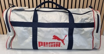 PUMA Vintage Sporttasche Boris Becker Signatur Retro Tasche Silber Rot RARität