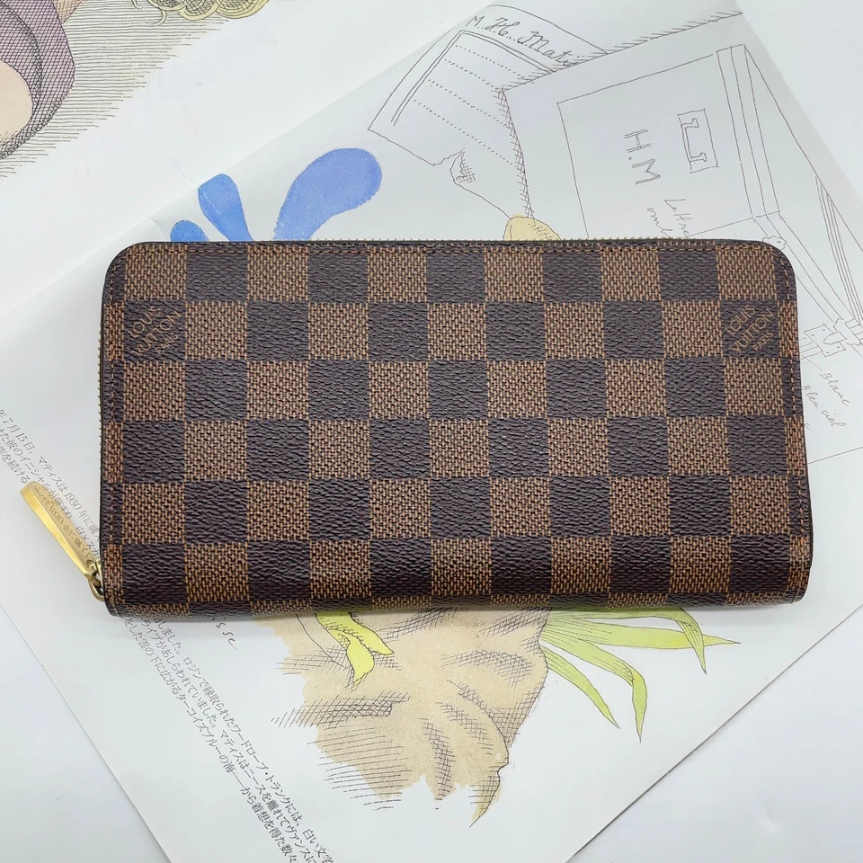 Portafoglio lungo originale Louis Vuitton Damier Ebene Zippy N41661 con scatola/dustbag NS110103 - Immagine 4 di 4