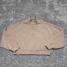 Nike Womens Dri-Fit 24.7 Quarter Zip Cropped Sweatshirt Pullover XS Brown