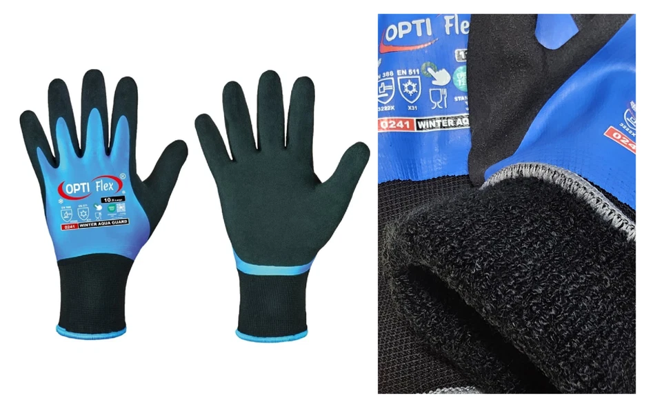 12 Paar Winterhandschuhe WINTER AQUA GUARD OPTIFLEX wasserfest & gefüttert 9-11