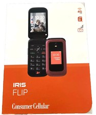 New Consumer Cellular Iris eSim Flip Phone 8G...