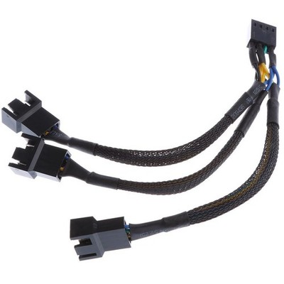 15 Cm 4-poliger Y-Splitter Computer-PC-Lüfter-Stromkabel 1 Bis 3 Schwarz