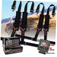 Pair 4 Point Black Harness 2 Inch Padding With can holder
