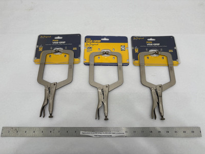 (3) New Irwin 9'' Vise-Grip Large Capacity C-Clamp 9DR Capacity 4-1/2''