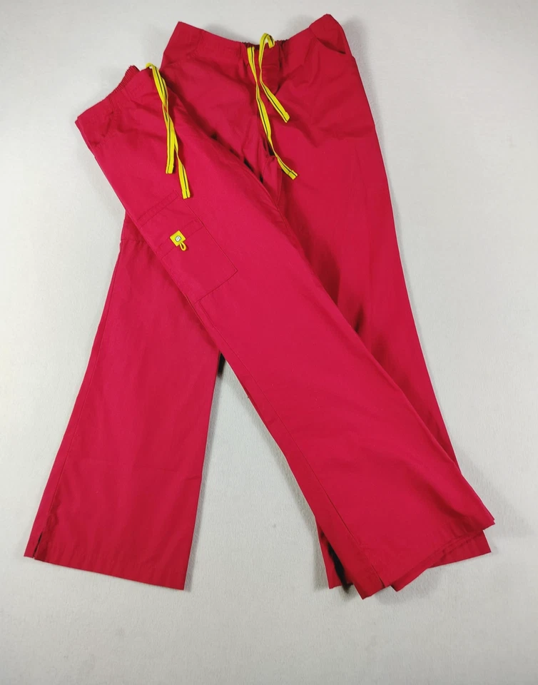 Calça esfoliante WonderWink feminina pequena vermelha enfermeira médica conjunto de 2 uniformes - Imagem 4 de 4