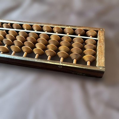 Wooden Soroban Abacus] Tomoe 23 Digits Brown 121 Math Learning