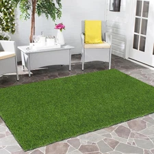 Artificial Grass Rug 32"X48" Outdoor Indoor Fake Grass Mat 1.2 Inch Pile Synthet