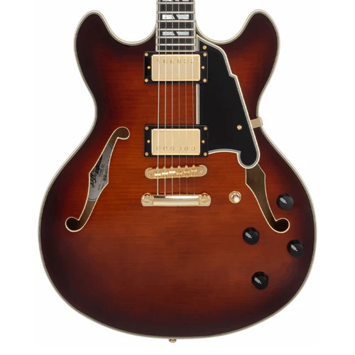 D'Angelico Excel DC Double Cutaway Semi-Hollow - Amaretto Burst - Open Box