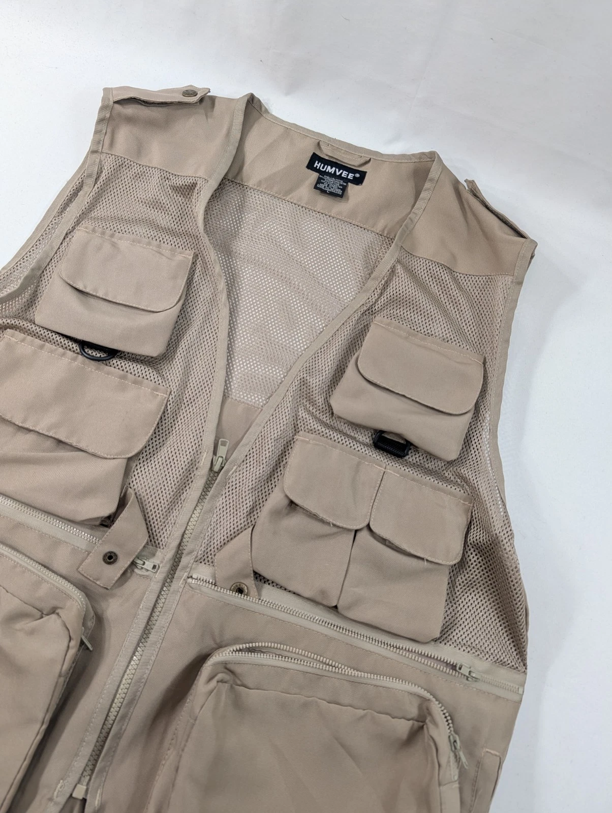 New No Tags Humvee Mens Large Safari Photo Fishing Hunting Khaki Tan Hunt Vest