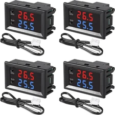 4Pcs DC 12V Electronic Temperature Controller Programmable -50 to 110 ℃ Heating/