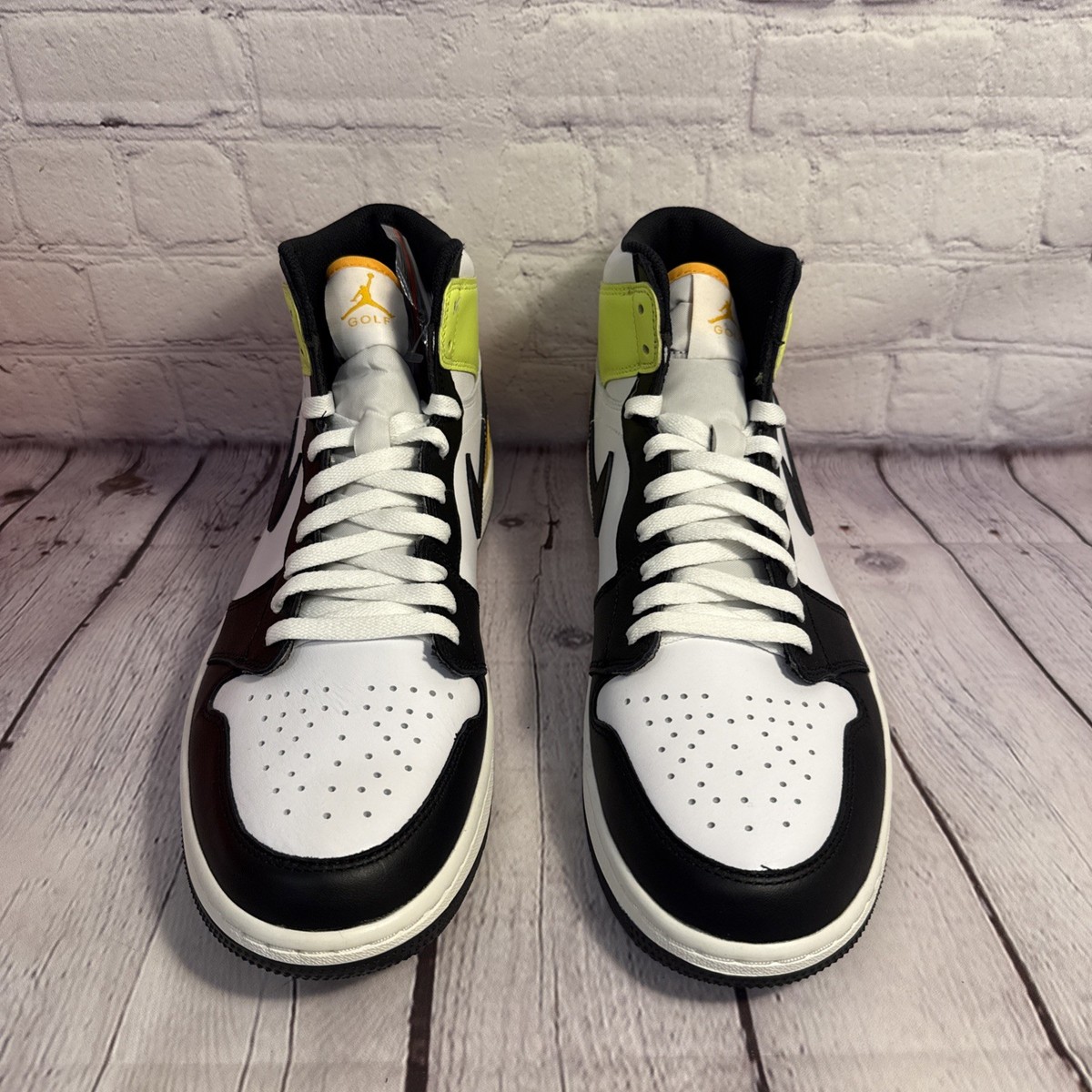 Nike Air Jordan 1 High Golf Shoes White Volt Gold DQ0660-105 Men's