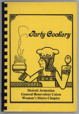 Armenian Cookbook PARTY COOKERY Detroit General Benevolent Union Women's Metro