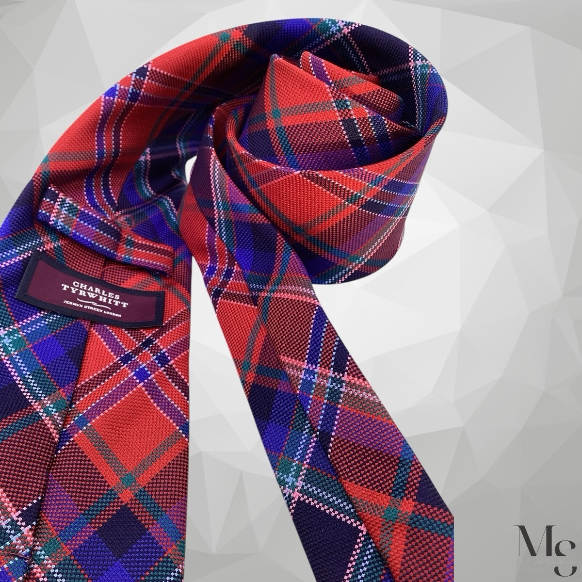 CHARLES TYRWHITT Red Plaids & Cheks Luxury Silk Tie England  CHARLES TYRWHITT Red Plaids & Cheks Luxury Wool Tie England W: 3.5\