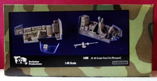 VERLINDEN PRODUCTIONS #1485 JU-88 COCKPIT DETAIL SET, 1/48 SCALE (MONOGRAM), NEW