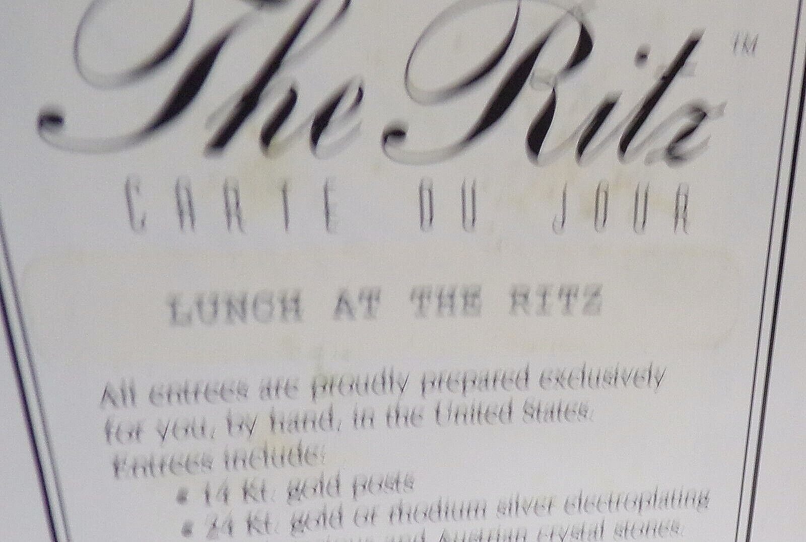 LUNCH At The RITZ "Lunch At The Ritz" CLIP ON 4.75" Long Dangle EARRINGS NOC