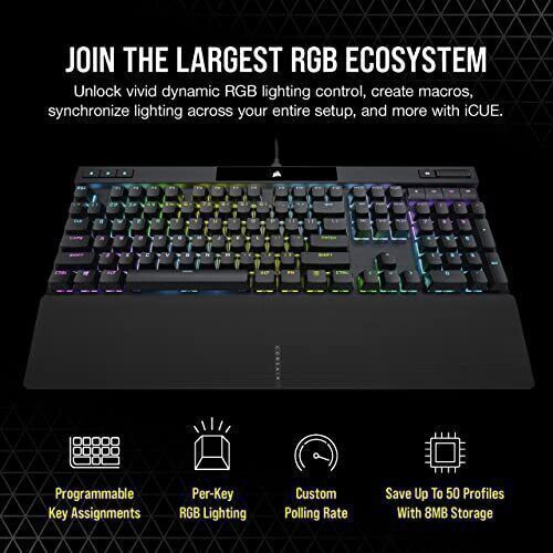 K70 PRO RGB Optical-Mechanical Gaming Keyboard with PBT DOUBLE SHOT PRO Keycaps - Bild 3 von 18