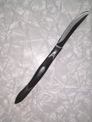 Vintage Cutco 1759 JJ Serrated Table Knife Classic Swirl Brown Handle USA