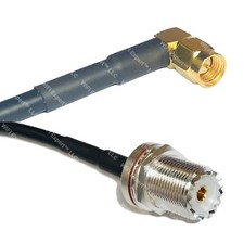 RFC195 SMA MALE ANGLE to UHF Female BULKHEAD Coax RF Cable USA-Ship Lot