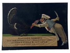 ANTIQUE MERCHANT'S TRADE CARD - STRAWBRIDGE & CLOTHIER, PHILA. 1879