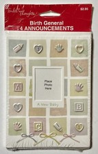 Tender Thoughts Cute Unisex Baby General Birth Announcements 4 Cards/Envelopes
