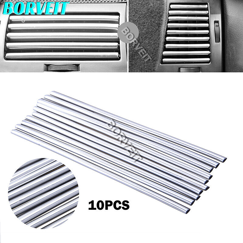 10Pcs x Car Accessories Air Conditioner Air Outlet Decoration Strips