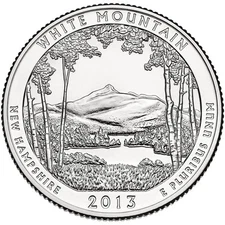 2013 P White Mountain Park Quarter. ATB Series Uncirculated From US Mint roll.