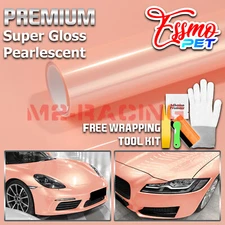 PET Super Gloss Pearlescent Sakura Pink Car Vehicle Vinyl Wrap Decal Sticker