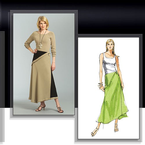 Designer VOGUE V2969 - Misses Skirt sewing pattern (Waist 32-55cm)