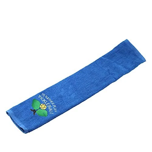 Pickleball Towel I'd Rather Be Playing Pickleball Embroidered Sports Teem Hand